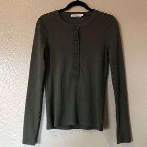 Rag & Bone Green Mallory Long Sleeve Thermal Top S